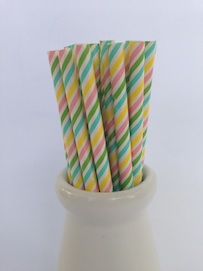paper straws pastel  - rainbow stripe